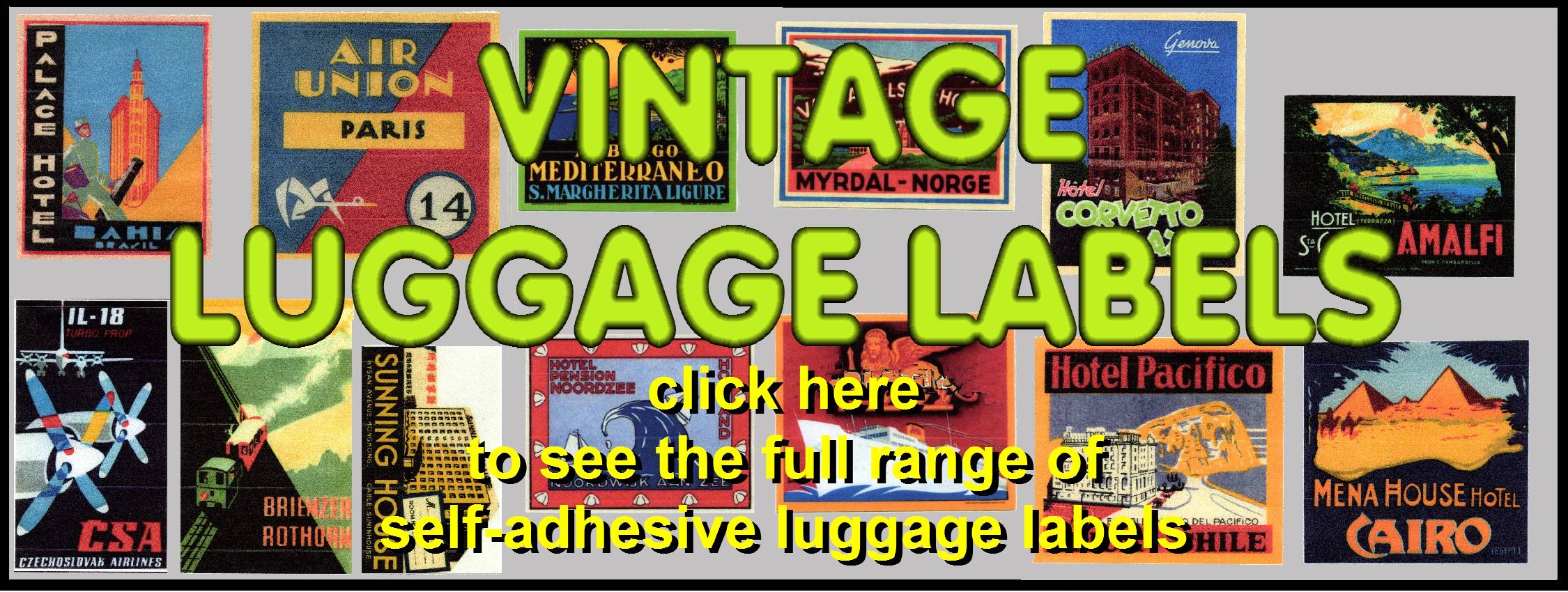 Vintage luggage lables